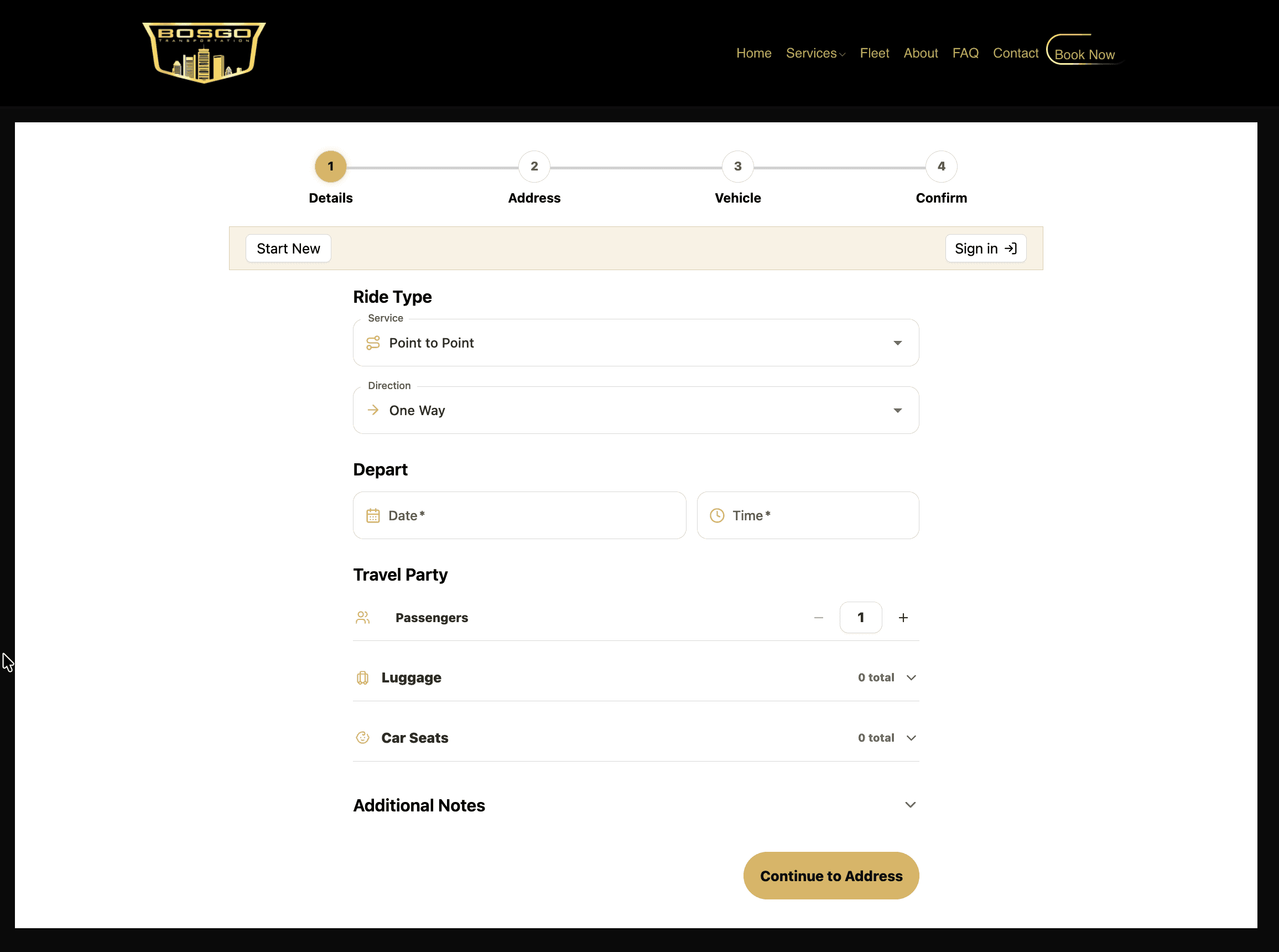 OneLimo Smart Embed booking experience inside a chauffeur company website